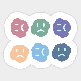 Colourful Sad Feeling Hand Drawing Sticker